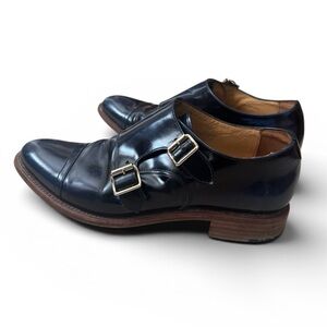 The Office of Angela Scott Mr. Colin Double Monkstrap Shoes Blue Size 40 US 10